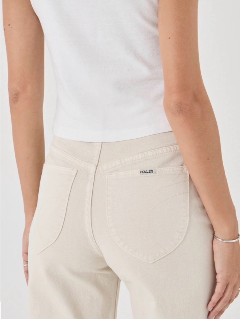 Rolla’s Sailor High Rise Wide Leg Jeans Cream Size 32 NWT - Picture 2 of 12